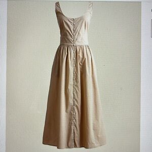 Jcrew Button- front cotton poplin dress , beige, size 16